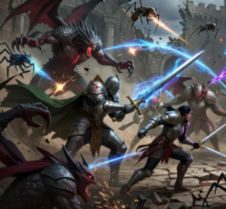 Lastraisse combat showcase featuring armored warriors in battle